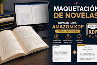 maquetación de novelas para amazon KDP ebook y tapa blanda