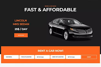 design wix car dealership website, car rental website with booking system