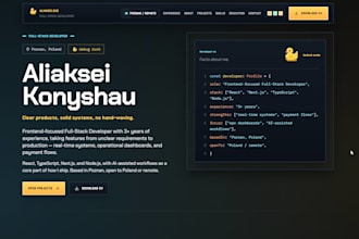 create a modern personal website for freelancers and creatives