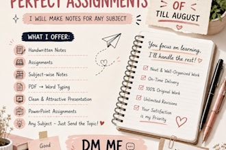 create  handwritten notes and study material for any subject