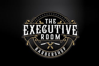 design monogram salon barber shop logo
