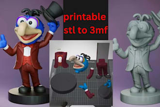 convert stl to 3mf file,  add color, split bambu lab and optimize for 3dprinting