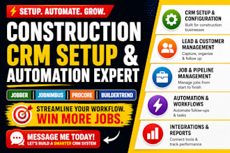 setup construction CRM jobber jobnimbus procore buildertrend automation