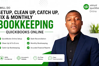 do setup, clean up, catch up, fix and monthly bookkeeping in quickbook online