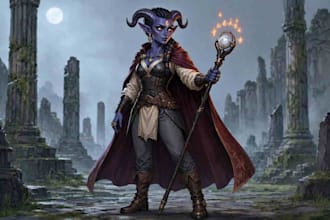 draw your dnd art or ttrpg character design or illustration