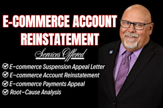 draft letter of appeal to reinstate your suspended amazon, esty, shopify account