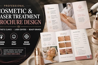 design a cosmetic laser treatment brochure for your beauty clinic or brand