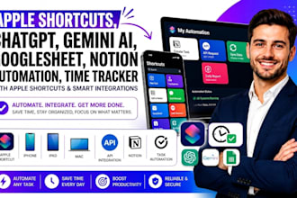 apple shortcuts chatgpt gemini ai googlesheet notion automation time tracker
