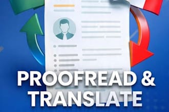 proofread and CV resume and official documents to english