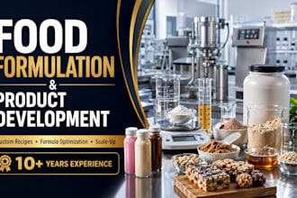 formulate food product,  develop recipe, and reformulate food product