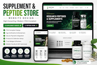 build supplement website peptide store