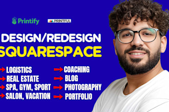 design or redesign squarespace real estate logistics blog coaching spa website