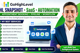 gohighlevel snapshot ghl saas appointment booking pipeline automation workflow