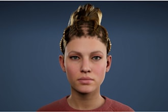 build realistic metahuman hair, 3d hair, metahuman character, xgen hair, daz3d