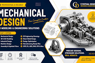 mechanical design, 3d cad modeling, industrial design, machine design