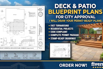 draw deck and patio blueprint permit plans for city approval