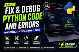 fix and debug python code and errors