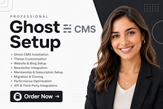 setup ghost cms website, customize ghost theme and newsletter