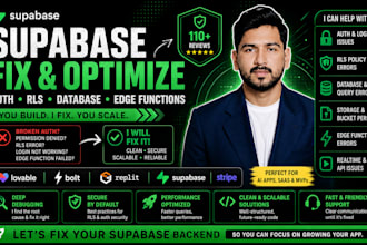 fix supabase errors, authentication, rls, database and edge functions