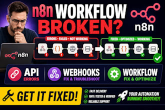 fix, troubleshoot and optimize n8n workflow, api webhook errors