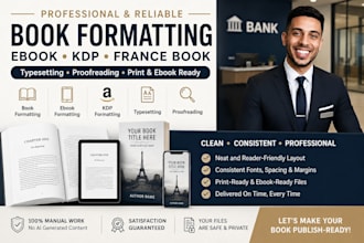do france book formatting ebook formatting, kdp formatting type setting proofrea