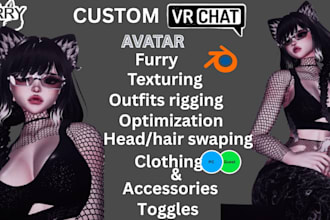 vrchat  avatar vr character vrm 3d model vrc avatar commission nsfw