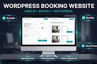 build a wordpress booking website with amelia, bookly or motopress