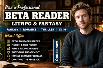 beta read gamelit epic fantasy novel progression fantasy litrpg, romantasy novel