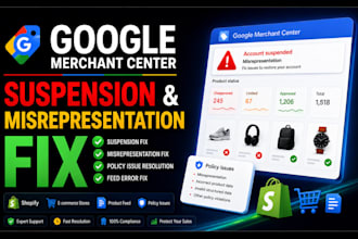 fix google merchant center suspension and misrepresentation