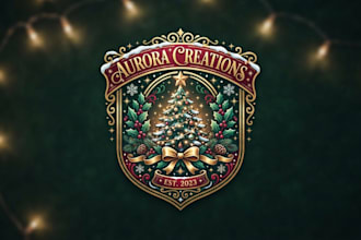 design a festive christmas logo for your brand