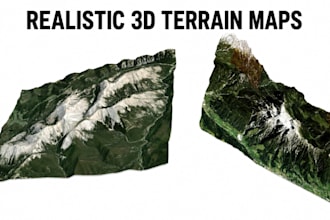 create epic 3d terrain map city map model 3d environments for game and printing