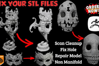 3d scan cleanup stl repair mesh fix, optimise 3d models in blender for printing