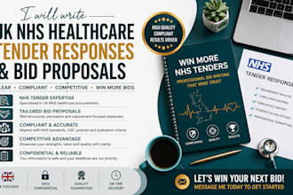 write UK nhs healthcare tender responses and bid proposals