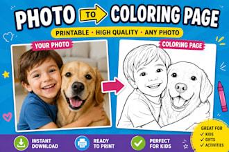 turn your photo into a printable coloring page