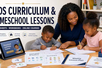 create interactive kids educational curriculum homeschool lesson plans worksheet