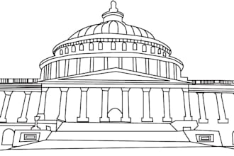 detailed building line art from your photo