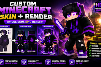 create a custom minecraft skin and HD 3d character render