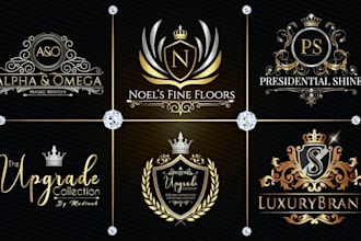 design vintage luxury gold silver elegant corporate logo with free copyright