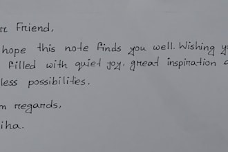 write handwritten letters, notes and documents