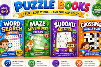 reformat, resize, publish children illustration, puzzle book, KDP coloring book