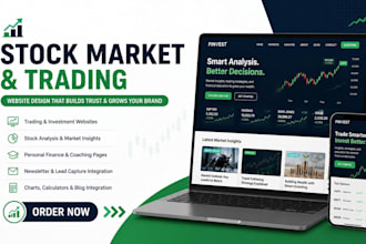 design a trading and stock market analysis website, personal finance website