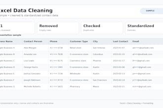 clean and format your excel spreadsheet
