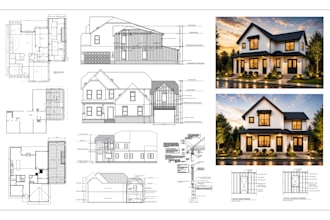 create architectural 2d floor plan, blueprints, mep drawing for city permit