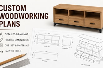 design custom woodworking plans for furniture, cabinet, outdoor and home office