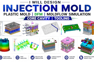 design injection mold plastic mold dfm moldflow simulation core cavity tooling