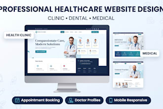 design healthcare clinic website, dentist website and medical business website