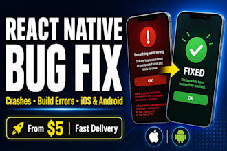 fix react native bugs and crashes for android and ios