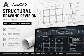 edit and revise structural drawings in autocad