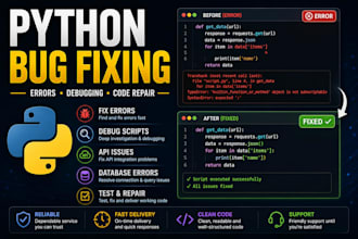 fix bugs and errors in your python script