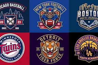 design professional sports logo for baseball, football, basketball, mascot